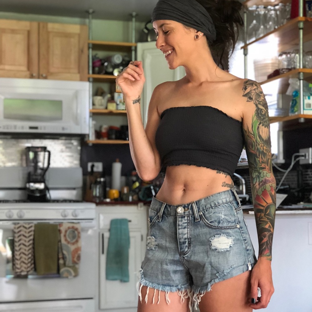 Distressed Jean Shorts - Picture 2 of 6